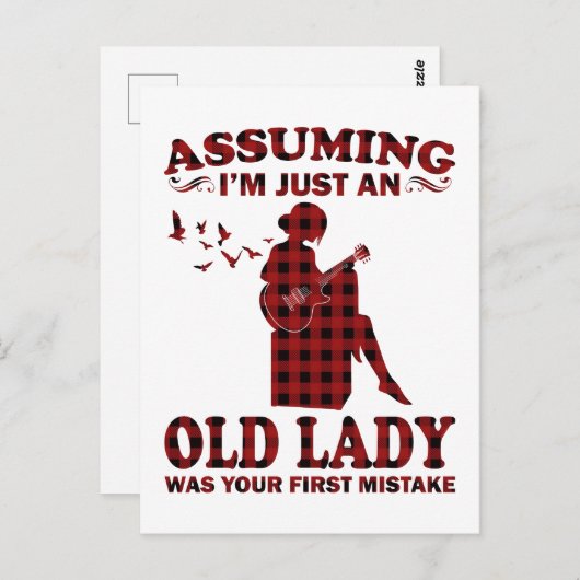 私が年配の女性に当たるギターの女は君 ポストカード (正面/裏面)