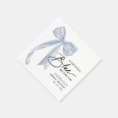 私が弓をする前に何か青い弓ブライダルシャワー スタンダードカクテルナプキン (角)