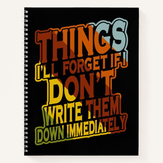 私が彼ら忘れをもし倒せないもの ノートブック (正面)