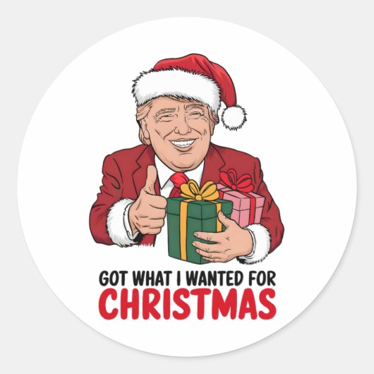 私が得クリスマスクリスマスに欲しかったトランプおもしろい ラウンドシール (正面)