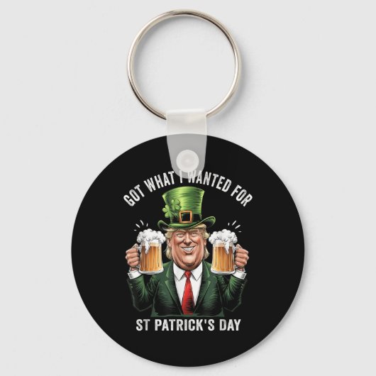 私が得St patricks day・トランプに望んおもしろいだ キーホルダー (正面)