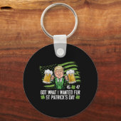 私が得St patricks day・トランプに望んおもしろいだ キーホルダー (正面)