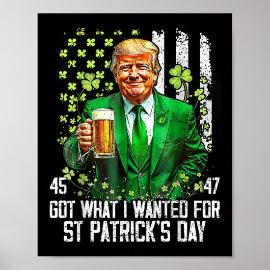 私が得St patricks day・トランプに望んおもしろいだ ポスター (正面)