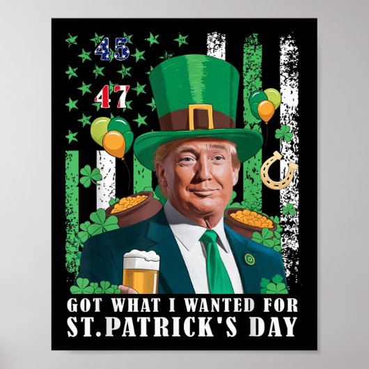 私が得St patricks day・トランプに望んおもしろいだ ポスター (正面)