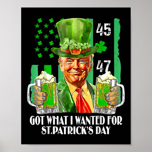 私が得St patricks day・トランプに望んおもしろいだ ポスター (正面)