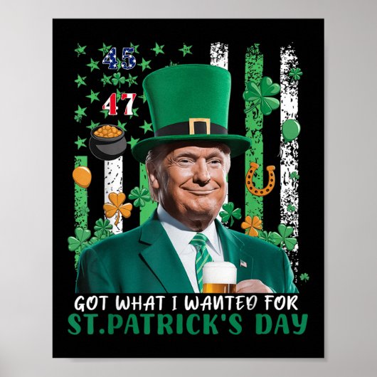 私が得St patricks day・トランプに望んおもしろいだ ポスター (正面)