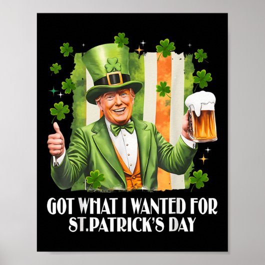 私が得St patricks day・トランプに望んおもしろいだ ポスター (正面)
