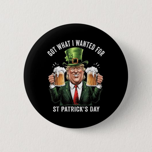 私が得St patricks day・トランプに望んおもしろいだ 缶バッジ (正面)