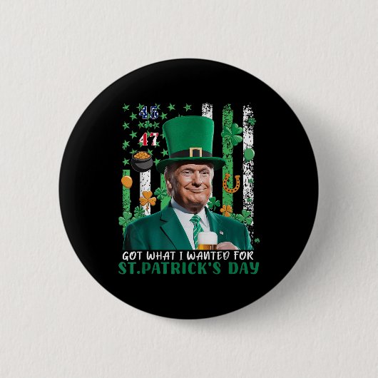 私が得St patricks day・トランプに望んおもしろいだ 缶バッジ (正面)