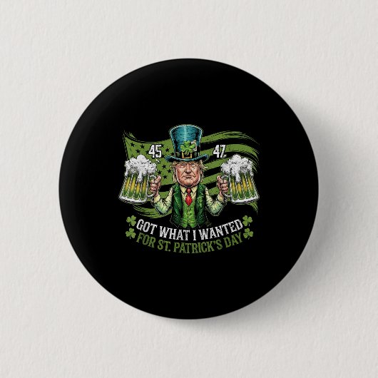私が得St patricks day・トランプに望んおもしろいだ 缶バッジ (正面)