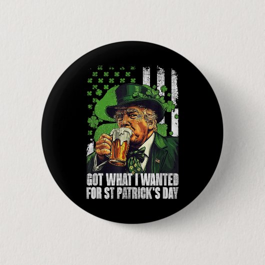 私が得St patricks day・トランプに望んおもしろいだ 缶バッジ (正面)