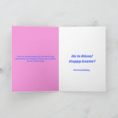 私が復活青グリーティングカード ノートカード (内部)