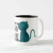 私が必要とするすべてはおもしろい愛および猫または2または5です ツートーンマグカップ (正面右)