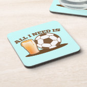 私が必要とするすべてはですビールおよびサッカー(フットボールの球) コースター (左側)