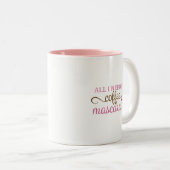 私が必要とするすべてはコーヒーおよびマスカラです ツートーンマグカップ (正面右)