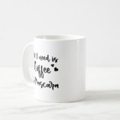 私が必要とするすべてはコーヒーおよびマスカラのコーヒー・マグです コーヒーマグカップ (正面左)