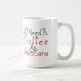 私が必要とするすべてはコーヒー及びマスカラW/Kissのマグです コーヒーマグカップ