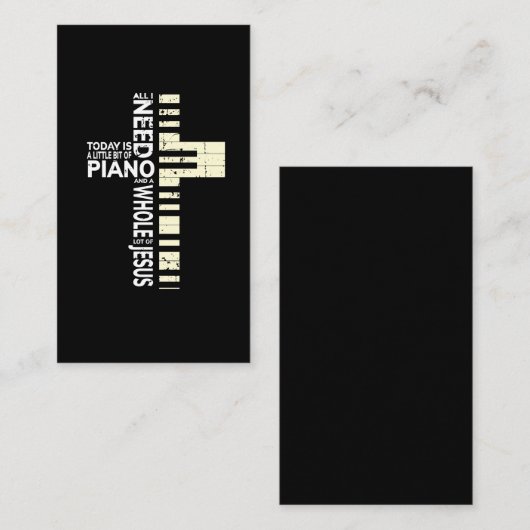 私が必要とするピアノはすべて音楽イエス・キリストのクリスチャンのミュージシャンです 名刺 (正面/裏面)