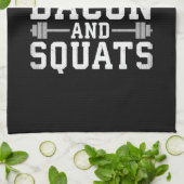 私が必要とする唯一のBSベーコンとスクアット – ジおもしろいム キッチンタオル (折り畳み)