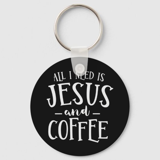 私が必要なのはイエスとコーヒー教会のクリスチャン キーホルダー (正面)