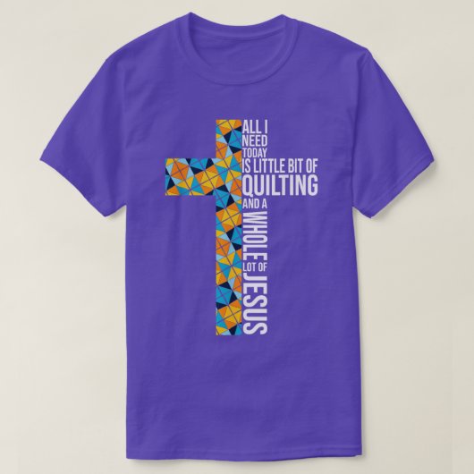 私が必要なのはイエス・クロシェ愛好家のキルター Tシャツ (デザイン正面)