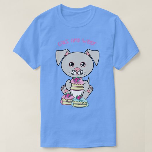 私が必要なのはケーキと犬のケーキと犬 Tシャツ (デザイン正面)