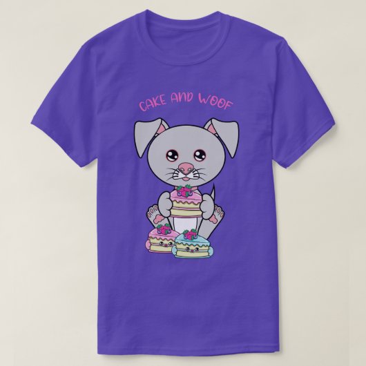 私が必要なのはケーキと犬のケーキと犬 Tシャツ (デザイン正面)