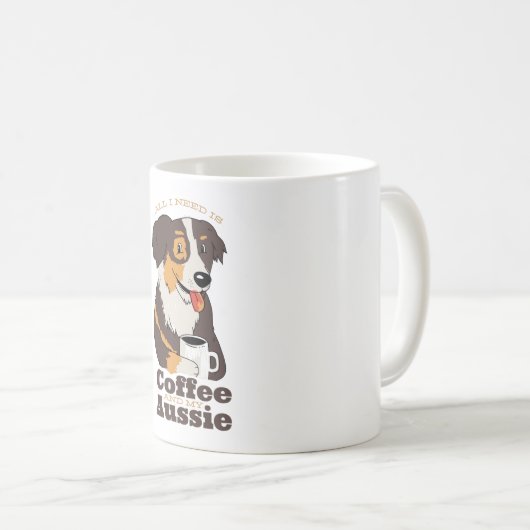 私が必要なのはコーヒーと私のオージーだけです コーヒーマグカップ (正面右)