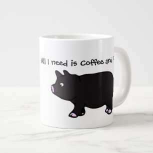 私が必要なのはコーヒーと豚だけ、ジャンボ·マグ ジャンボコーヒーマグカップ