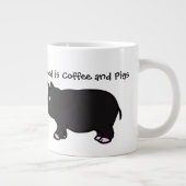 私が必要なのはコーヒーと豚、ジャンボマグだけだ ジャンボコーヒーマグカップ (右)