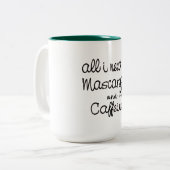 私が必要なのはマスカラカフェインおもしろいコーヒーマグ ツートーンマグカップ (正面左)
