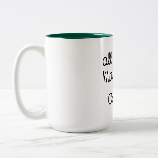 私が必要なのはマスカラカフェインおもしろいコーヒーマグ ツートーンマグカップ (左)