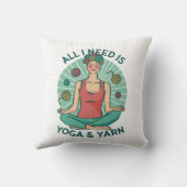 私が必要なのはヨガとヤーヌのフレーズだけだ クッション (裏面)