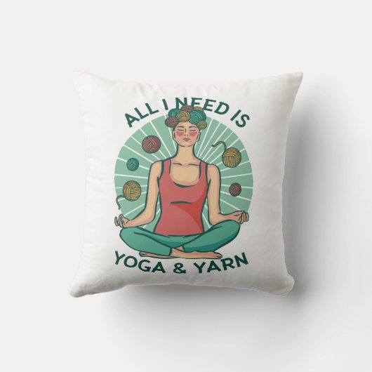 私が必要なのはヨガとヤーヌのフレーズだけだ クッション (裏面)