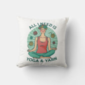 私が必要なのはヨガとヤーヌのフレーズだけだ クッション (正面)