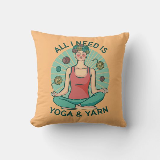 私が必要なのはヨガとヤーヌのフレーズだけだ クッション (正面)