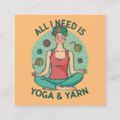 私が必要なのはヨガとヤーヌのフレーズだけだ スクエア名刺 (裏面)