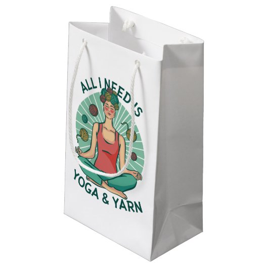 私が必要なのはヨガとヤーヌのフレーズだけだ スモールペーパーバッグ (裏面アングル)