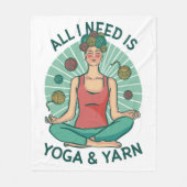 私が必要なのはヨガとヤーヌのフレーズだけだ フリースブランケット (正面)