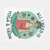 私が必要なのはヨガとヤーヌのフレーズだけだ フリースブランケット (正面(横))