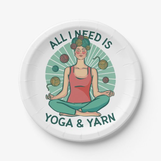 私が必要なのはヨガとヤーヌのフレーズだけだ ペーパープレート (正面)