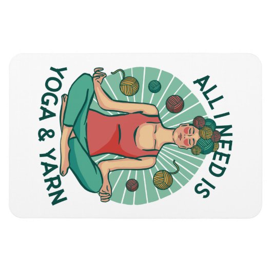 私が必要なのはヨガとヤーヌのフレーズだけだ マグネット (横)