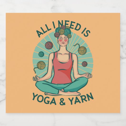 私が必要なのはヨガとヤーヌのフレーズだけだ リキュールボトルラベル (シングルラベル)