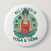 私が必要なのはヨガとヤーヌのフレーズだけだ 缶バッジ (正面)