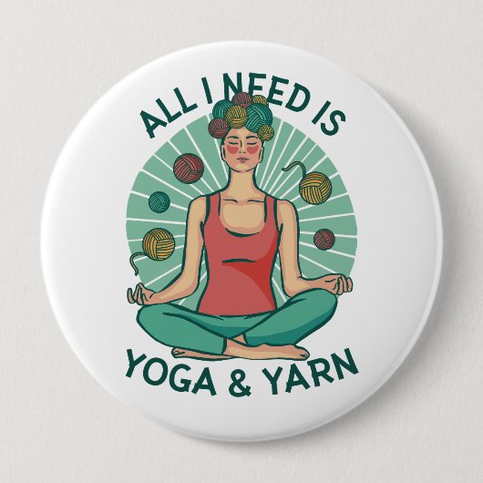 私が必要なのはヨガとヤーヌのフレーズだけだ 缶バッジ (正面)