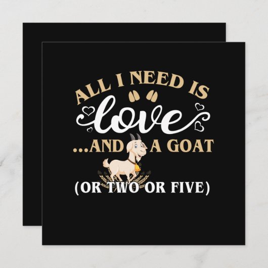 私が必要なのは愛とヤギだけだ 招待状 (正面/裏面)