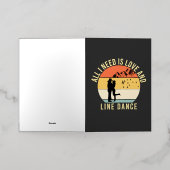 私が必要なのは愛とラインダンスのギフトだけだ 箔グリーティングカード (外側レイダウン)