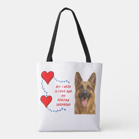 私が必要なのは愛と私のドイツの羊飼い❤️ トートバッグ (裏面)