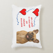 私が必要なのは愛と私のブルドッグフランスのだけだ アクセントクッション (正面(垂直))