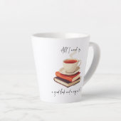 私が必要なのは良い本と紅茶だけだ カフェラテマグ (右アングル)